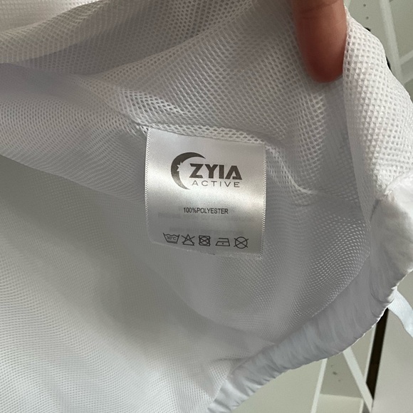 Zyia Women’s Front Zip Long Sleeve White Bomber Windbreaker Jacket Large - Picture 11 of 12